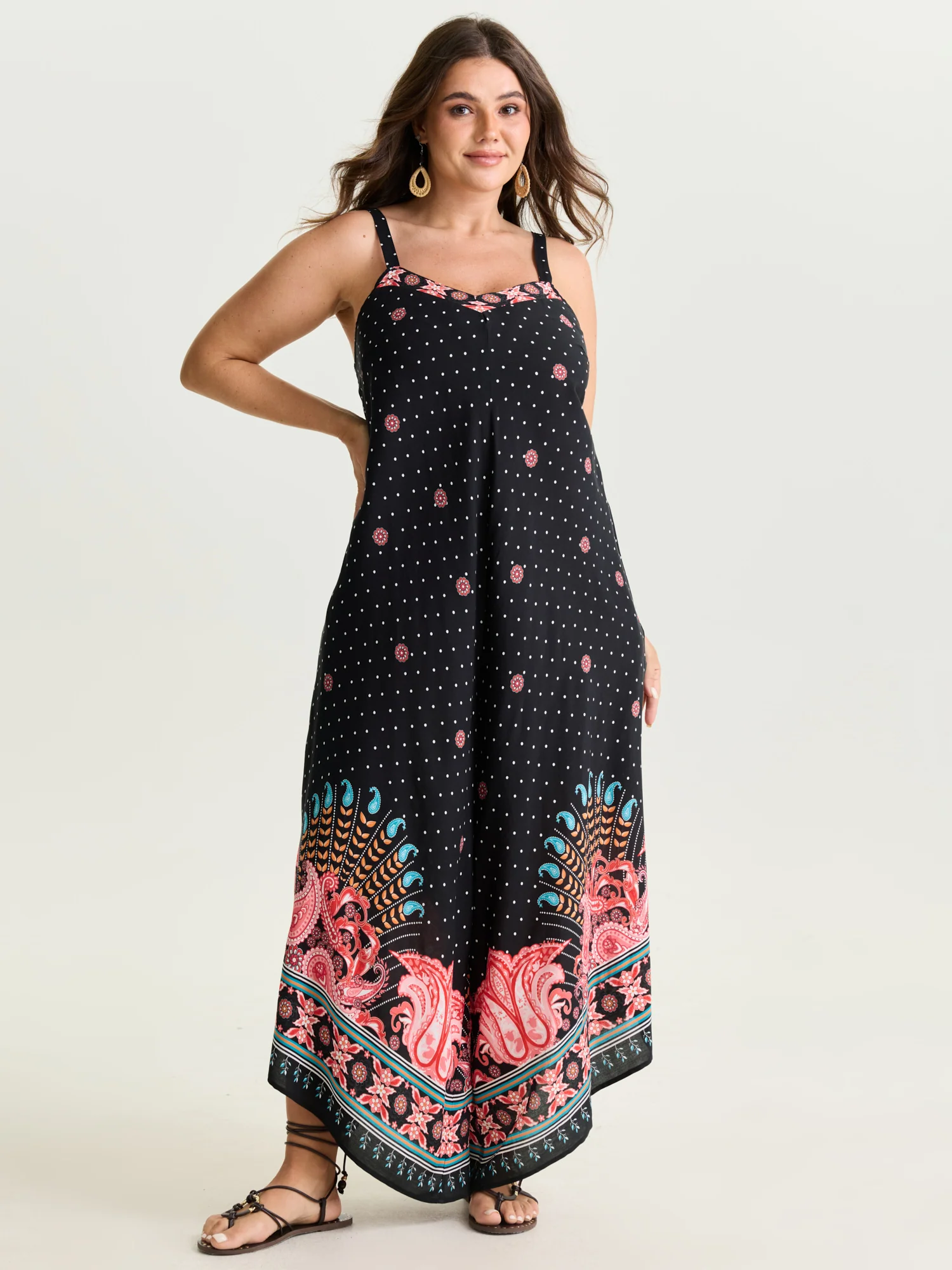 Boho Print Asymmetrical Hem Jumpsuit - Image 10
