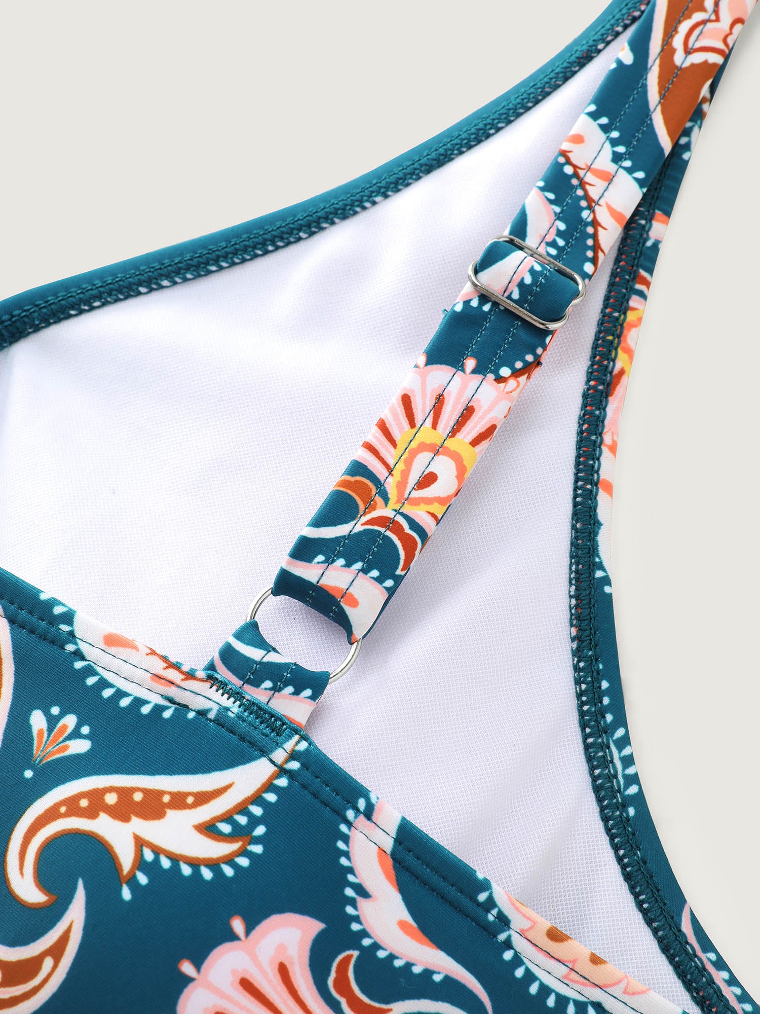 Boho Print Pockets Swim Romper - Image 7