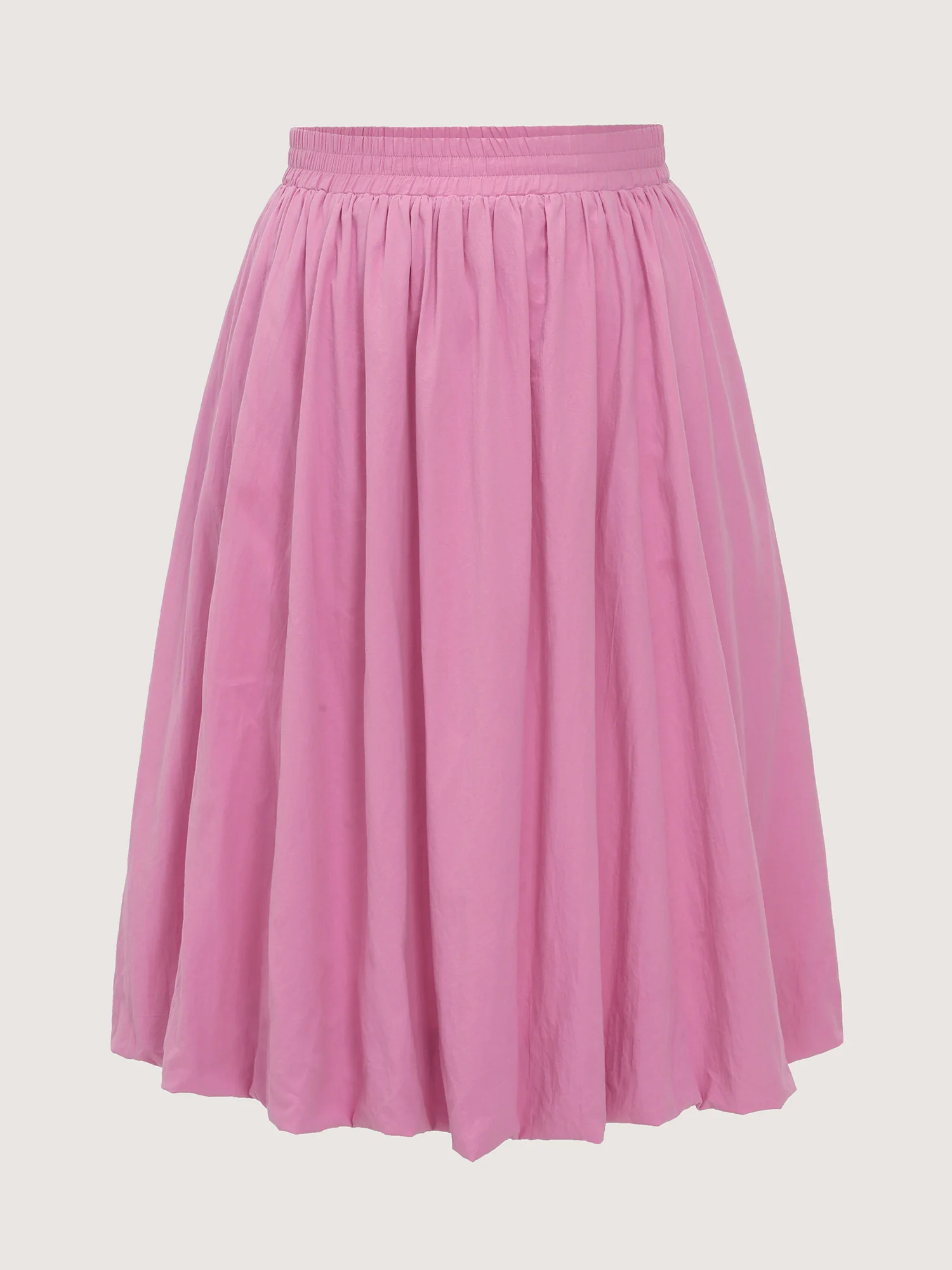 Cotton Pockets Bubble Hem Midi Skirt - Image 8
