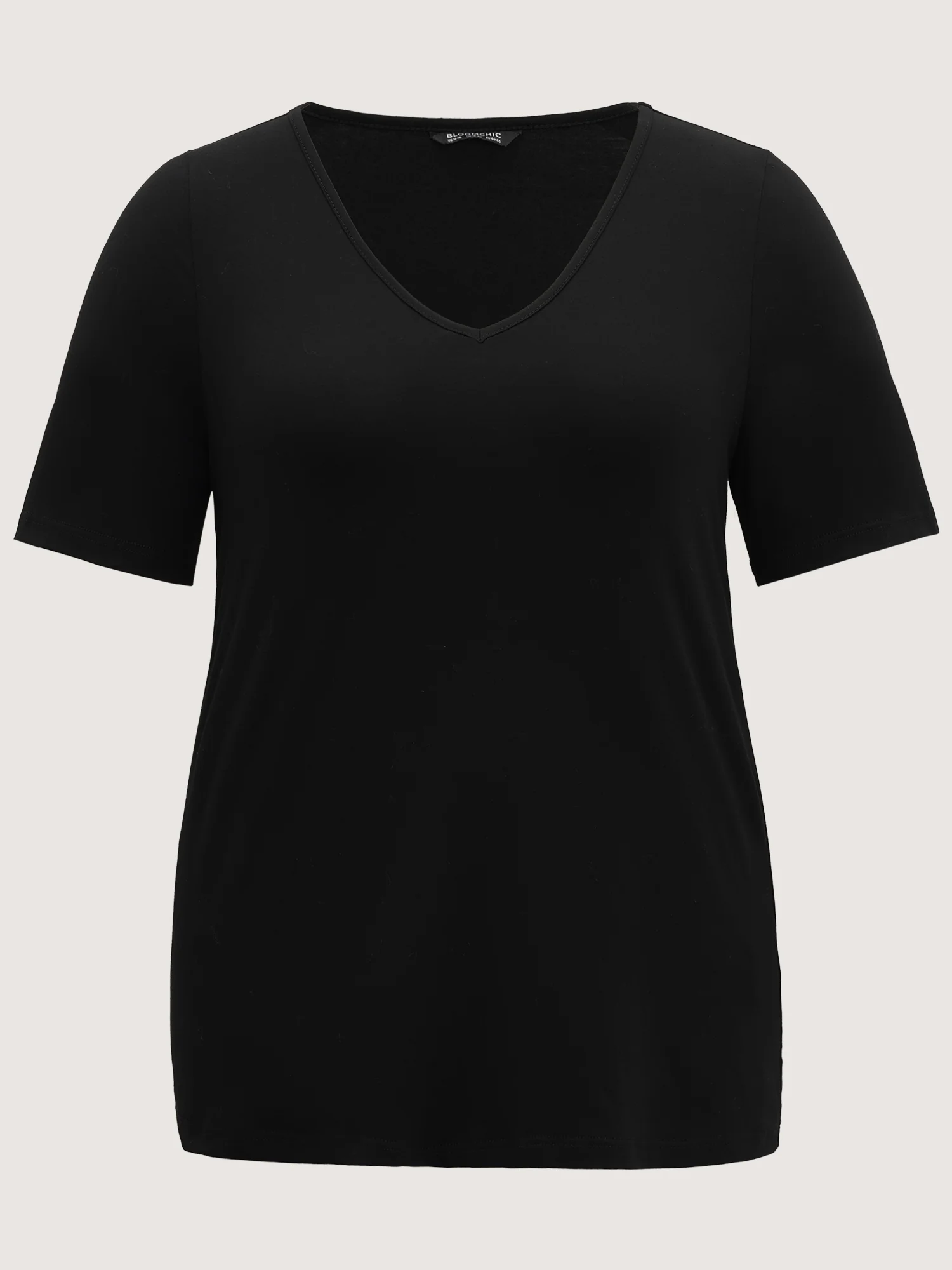 Cotton V Neck Plain Basic T-shirt - Image 5