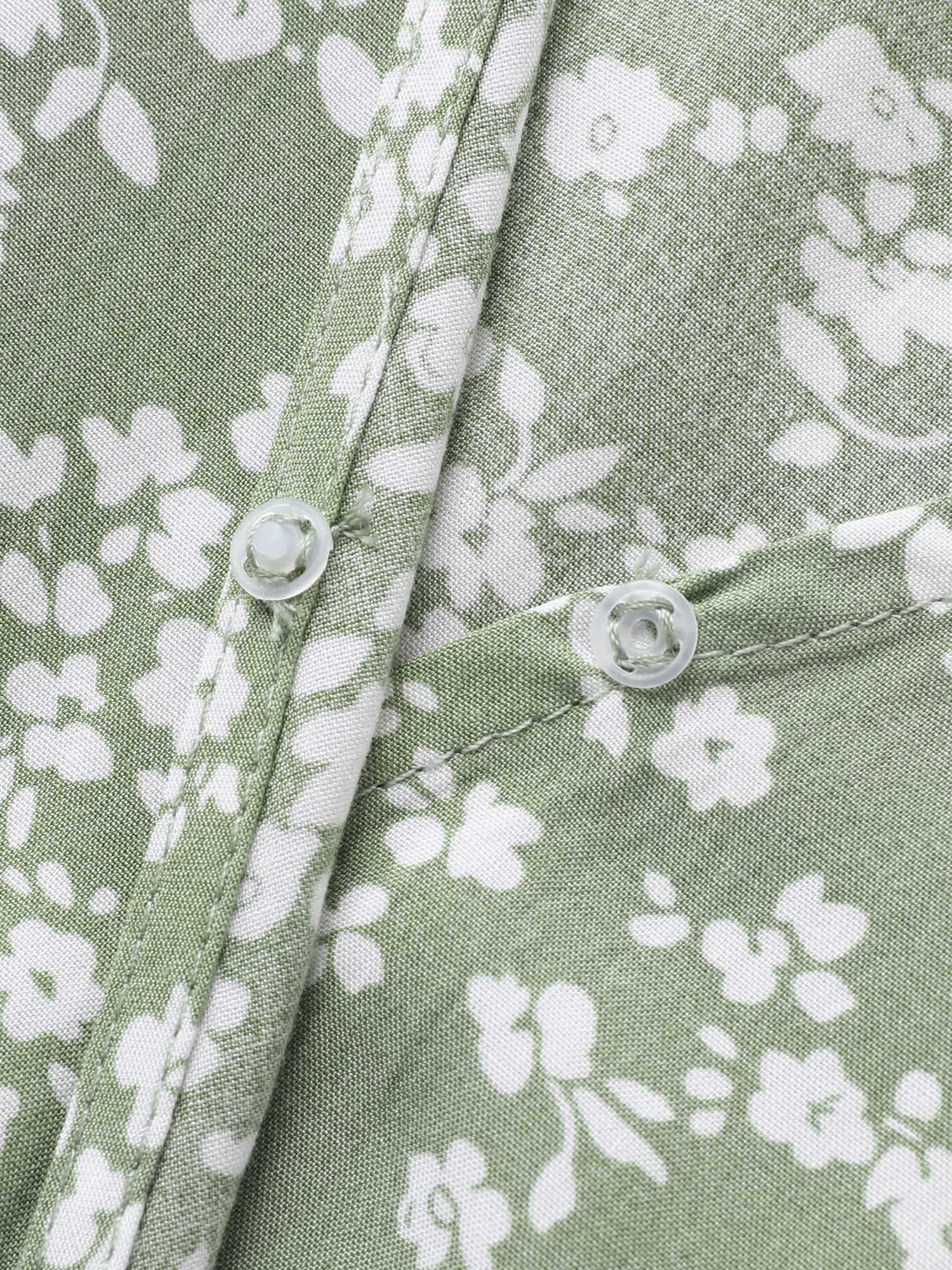 Bloom Dress - Ditsy Floral Elastic Waist Ruffles Pocket Knee Dress - Image 6