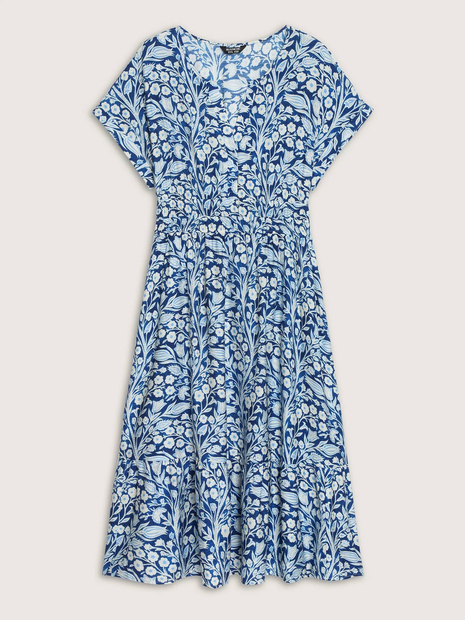 Floral Print Cinched-Waist Midi Dress - Image 7