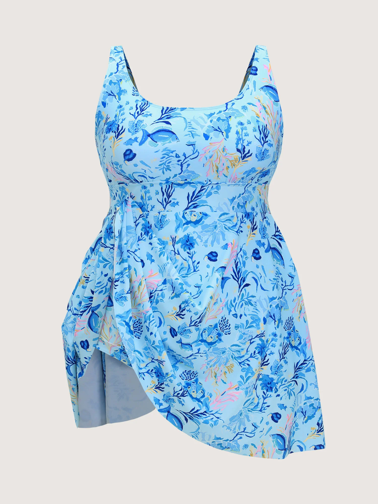 Floral Print Fit And Flare Swim Dress - Image 6