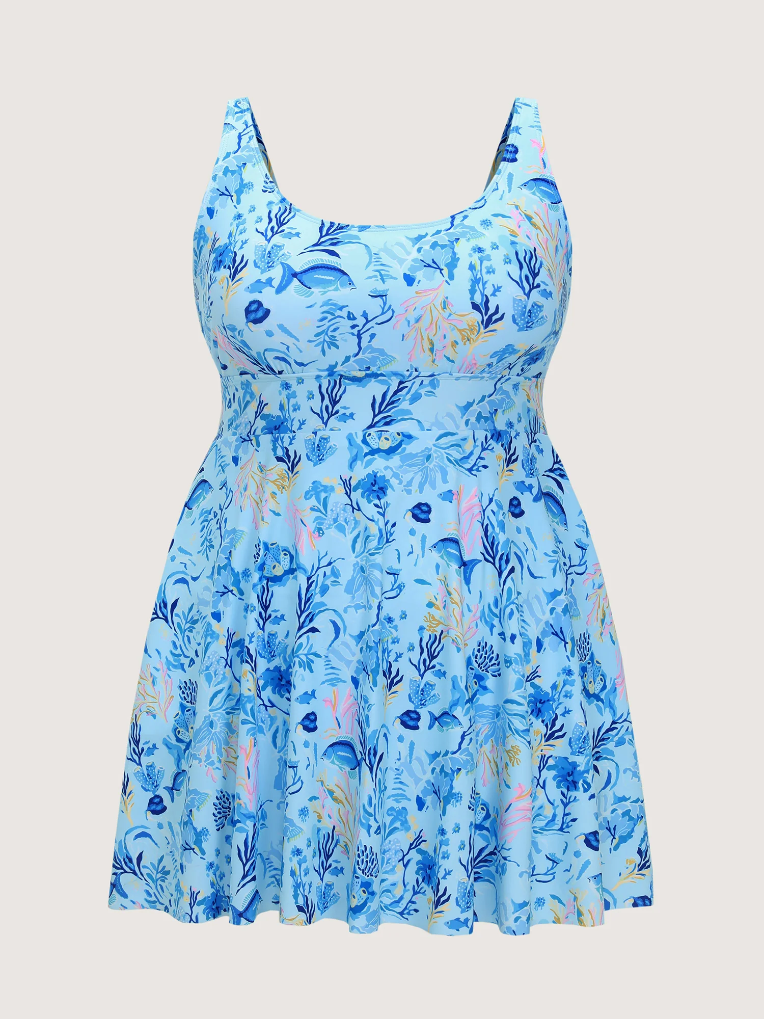 Floral Print Fit And Flare Swim Dress - Image 7