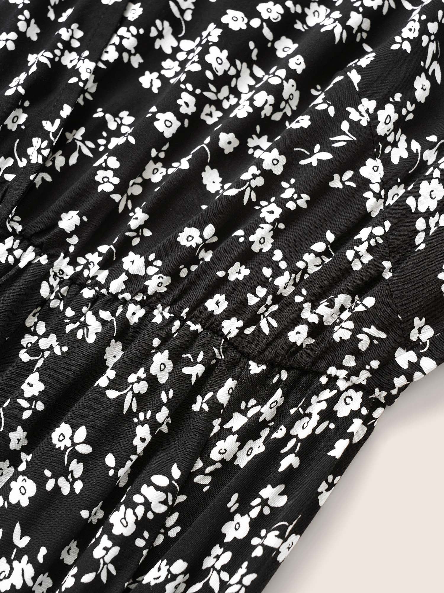 Bloom Dress - Flutter Sleeve Ditsy Floral Pocket Split Maxi Dress - Image 12