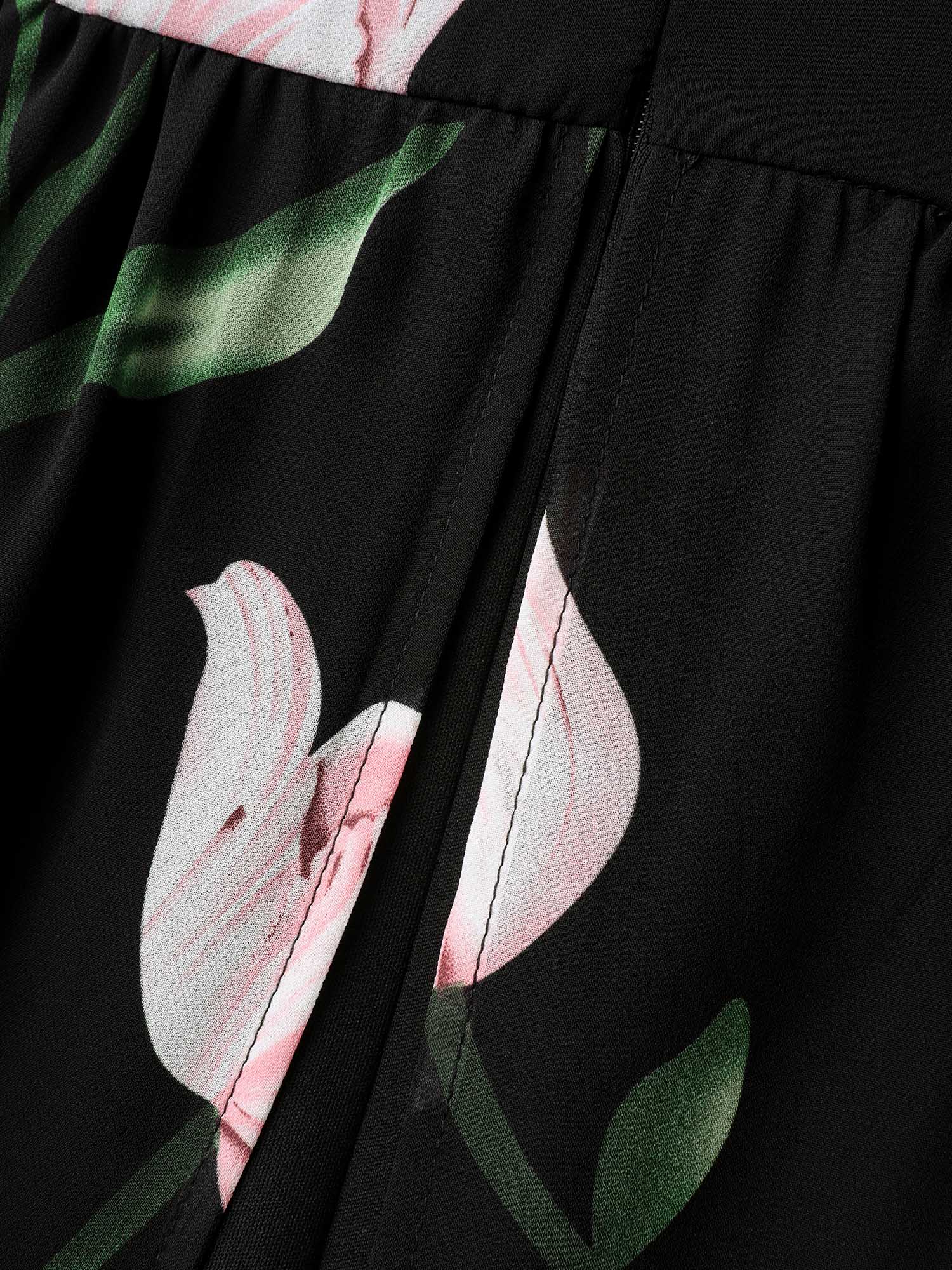 Hidden Zipper Floral Layered Pockets Jumpsuit - Image 5