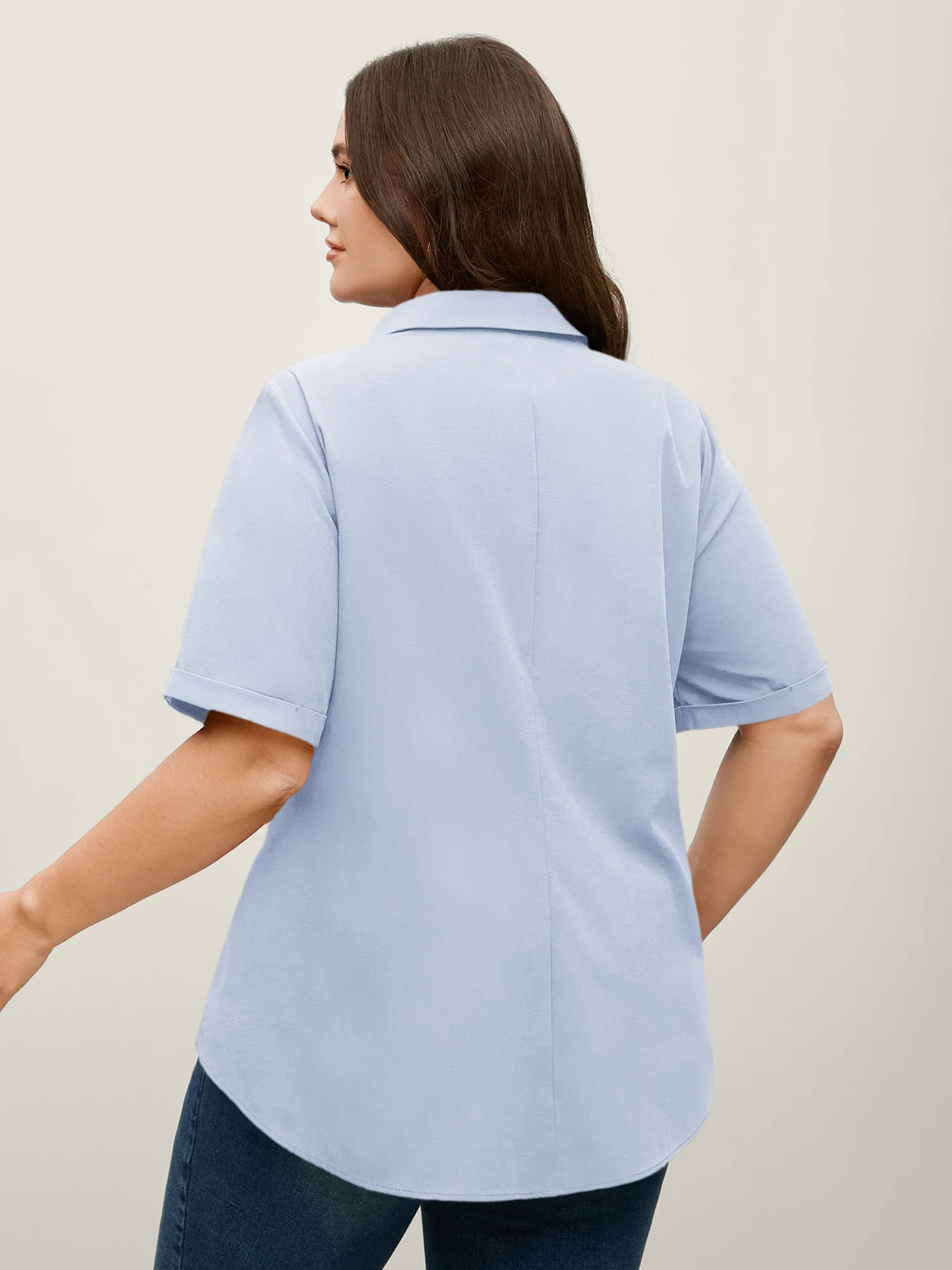 Knotted Front Asymmetrical Hem Blouse - Image 11