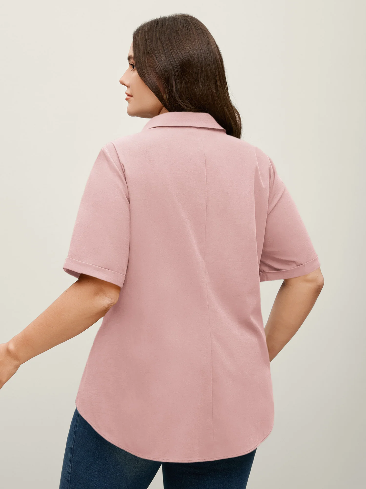 Knotted Front Asymmetrical Hem Blouse - Image 16