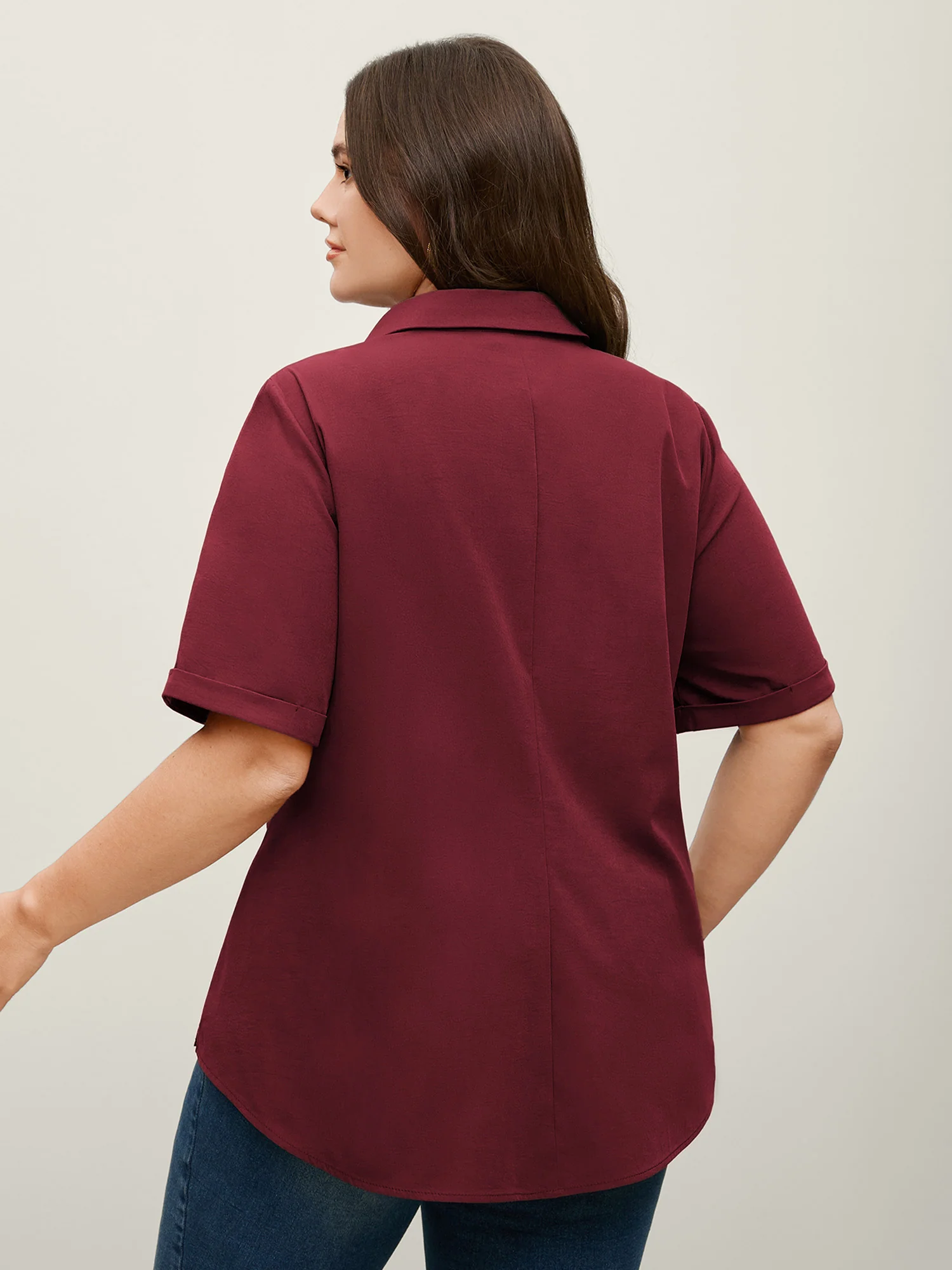 Knotted Front Asymmetrical Hem Blouse - Image 21