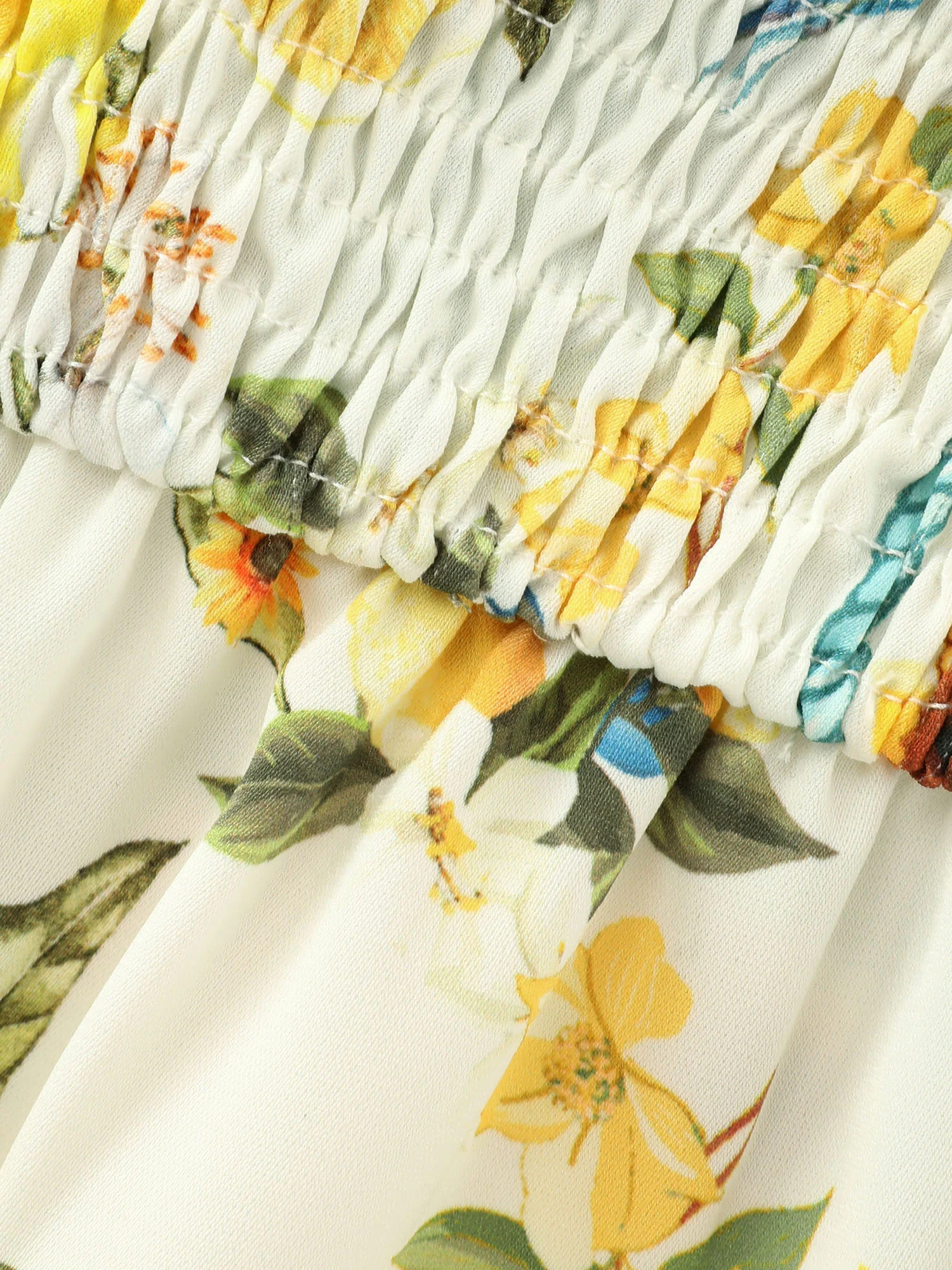 Lemon Print Color Contrast Knotted Front Top - Image 5