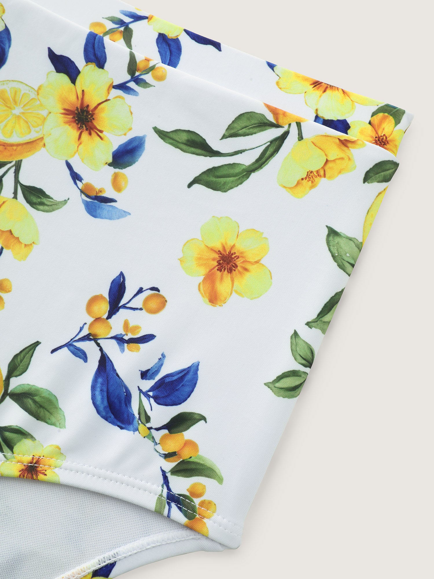 Lemon Print Pockets Fit And Flare Swim Dress - Image 12
