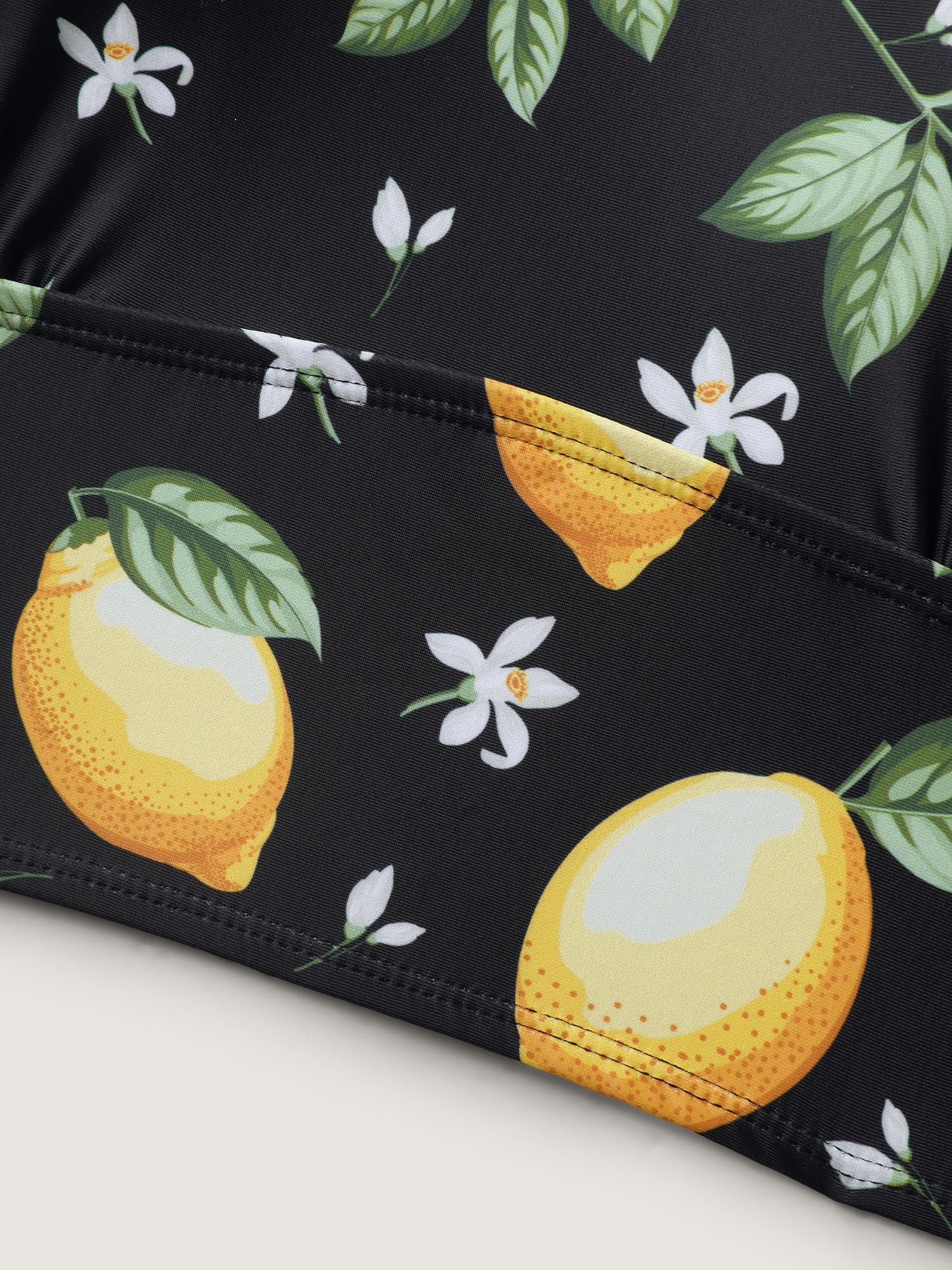 Lemon Print Scoop Neck Bikini Top - Image 5