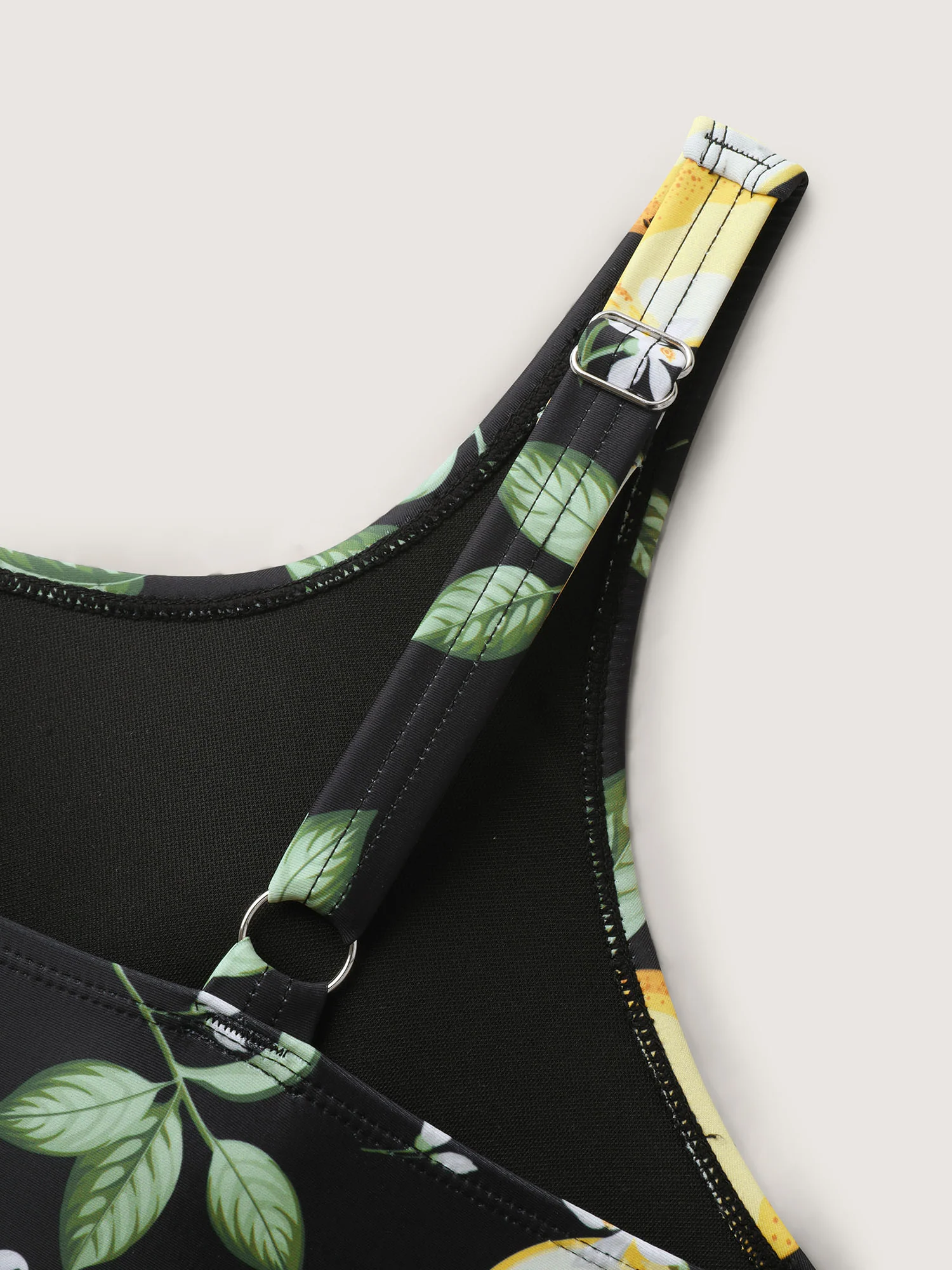 Lemon Print Scoop Neck Bikini Top - Image 6