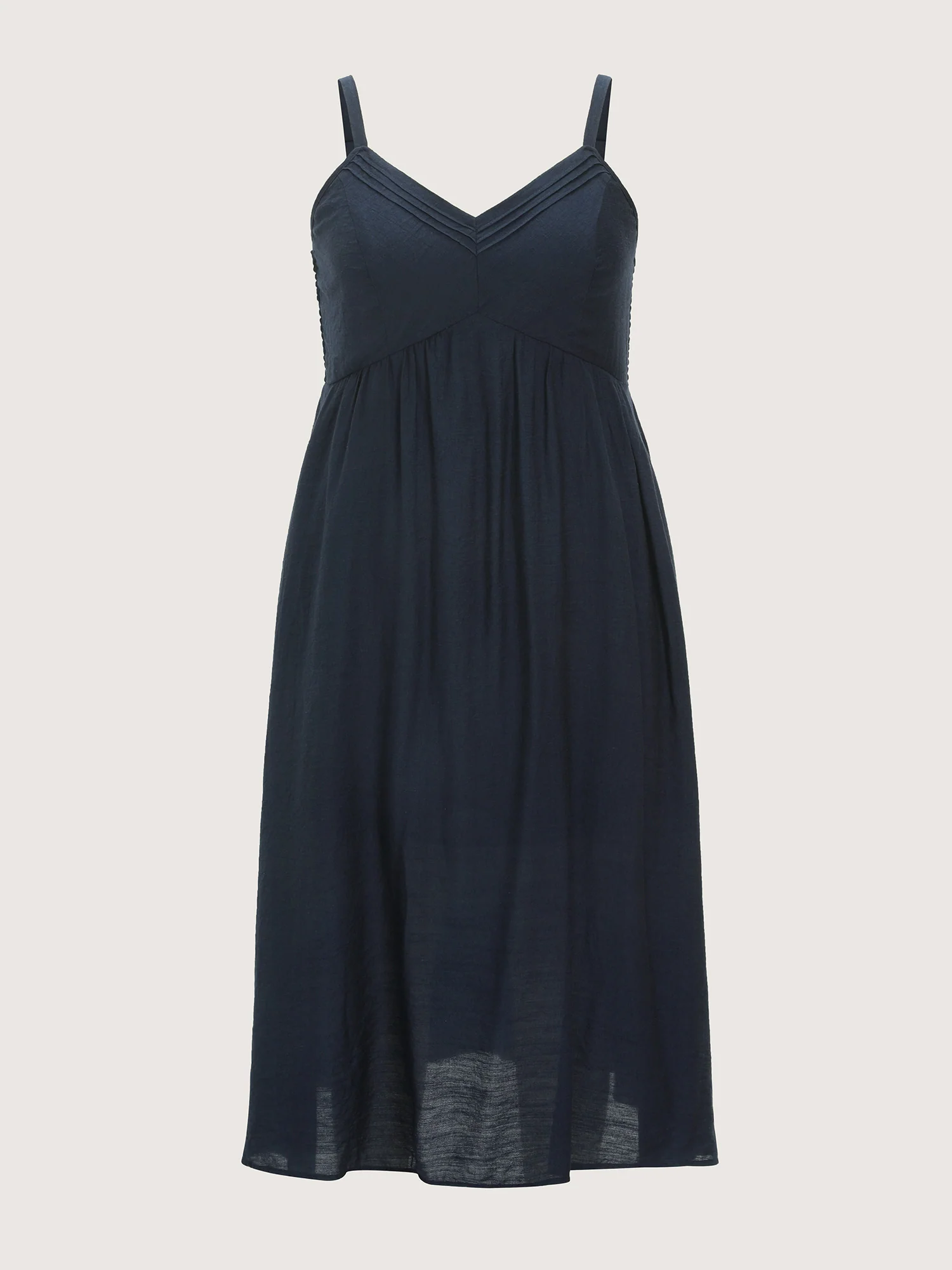 Linen Blend Breathable Pleated Flowy Midi Dress - Image 7