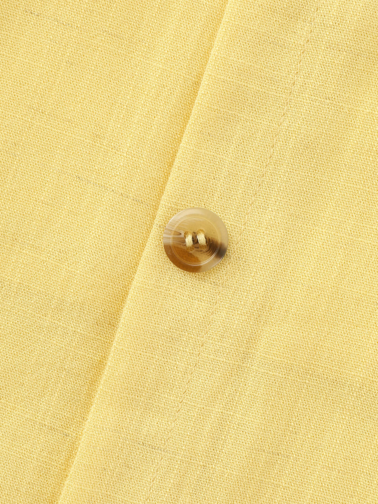 Linen Blend Button Detail Hem Split Sheer Pants - Image 6