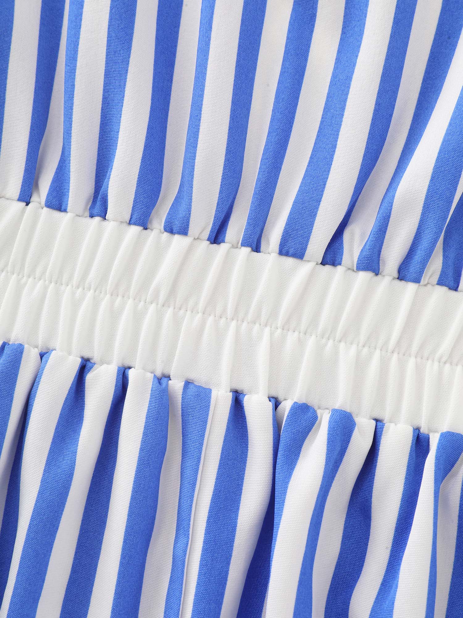 Nautical Stripe Print Contrast Midi Dress - Image 6