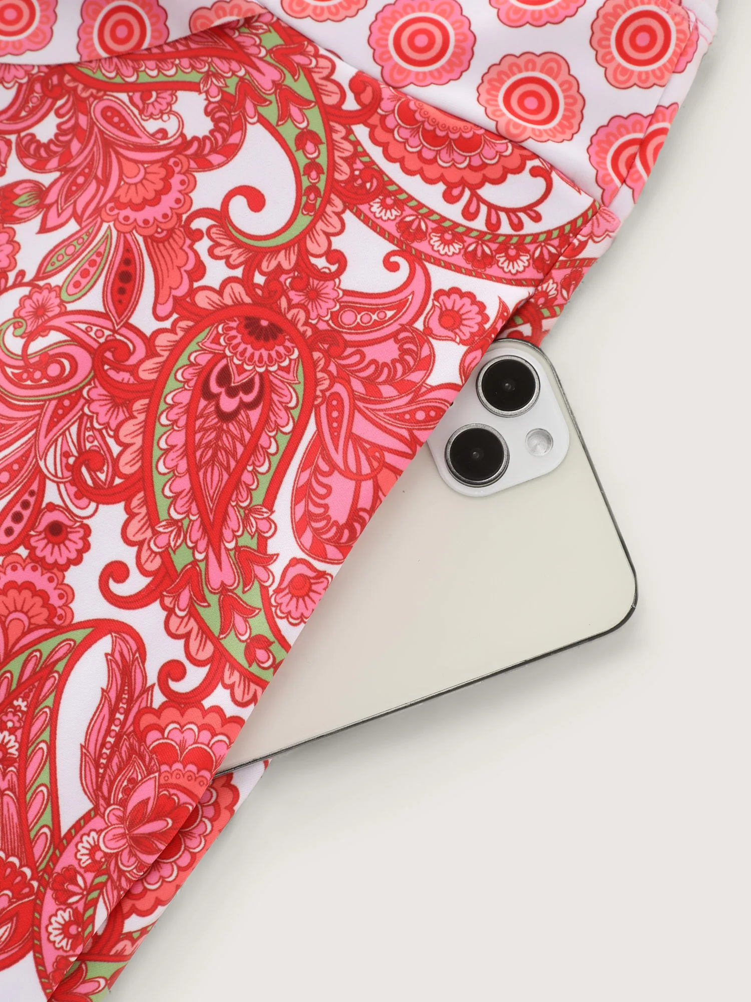 Paisley Print Pockets Color Contrast Swim Dress - Image 5