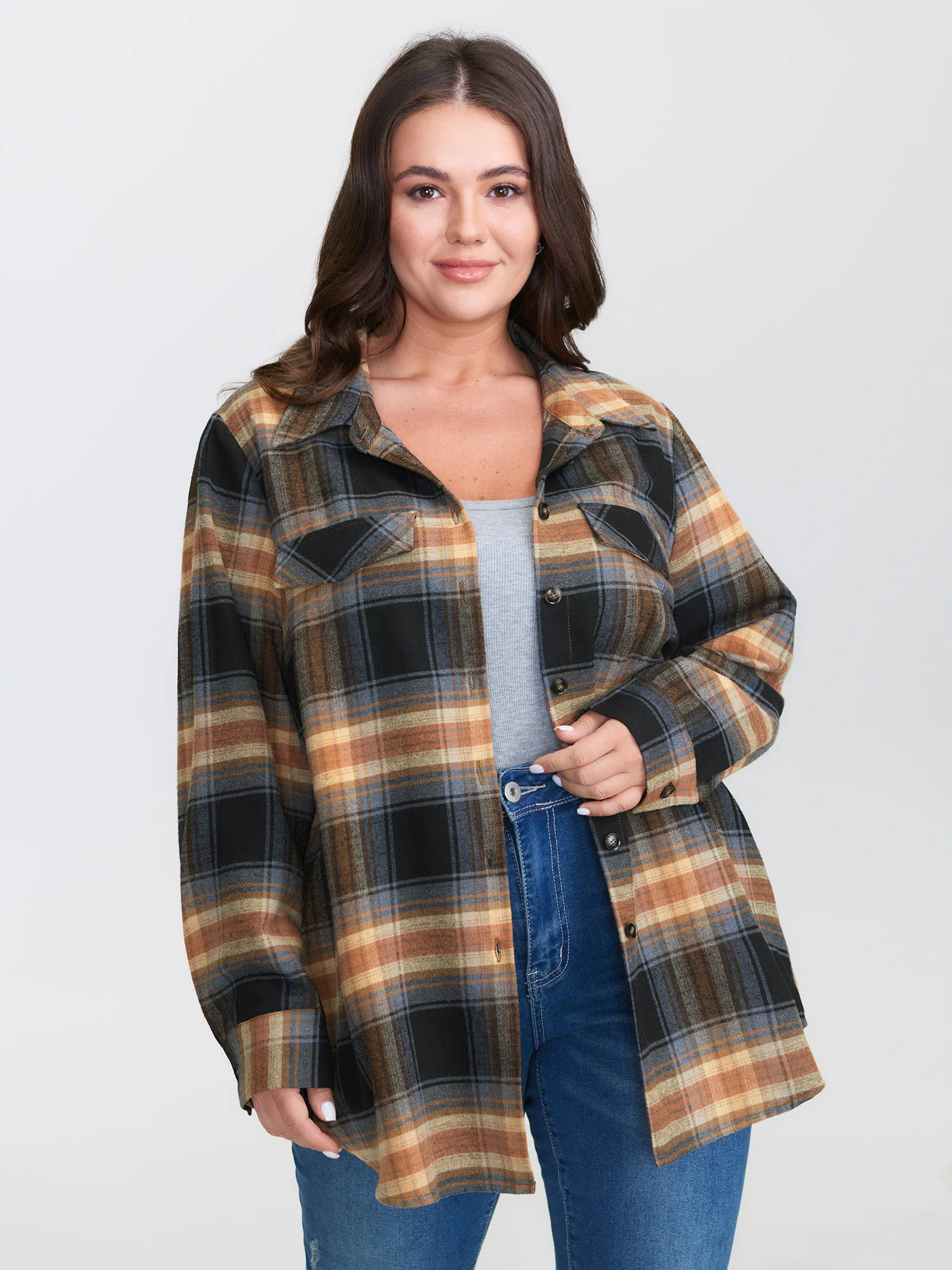 Plaid Print Button Down Shirt - Image 11