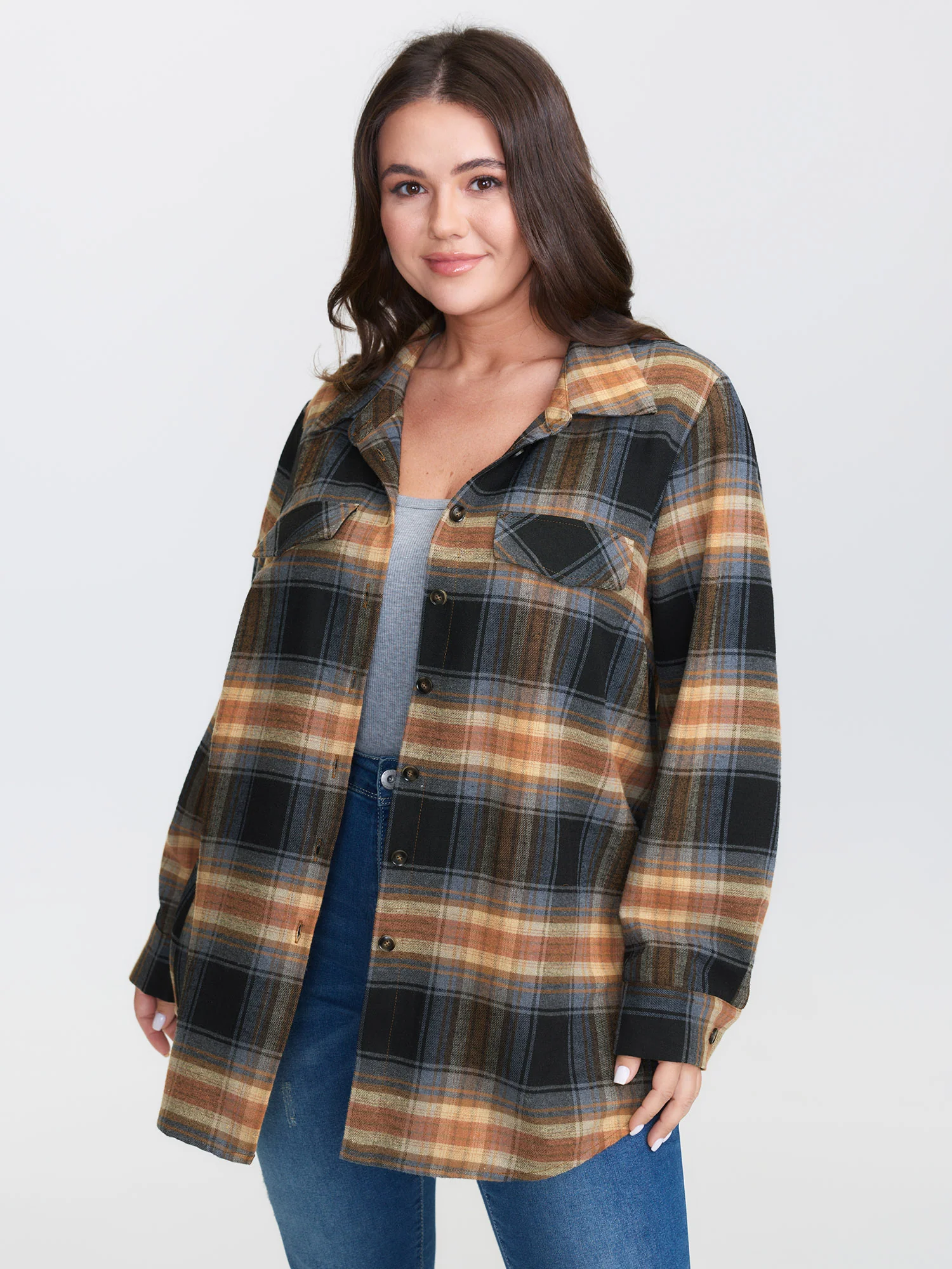Plaid Print Button Down Shirt - Image 9