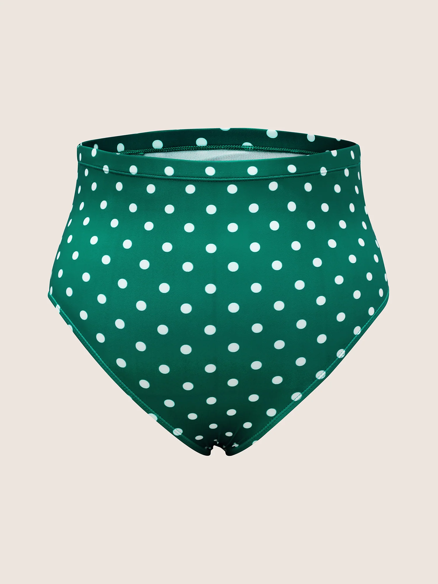 Polka Dot Crossover Ruched Flutter Hem Swim Dress - Image 7