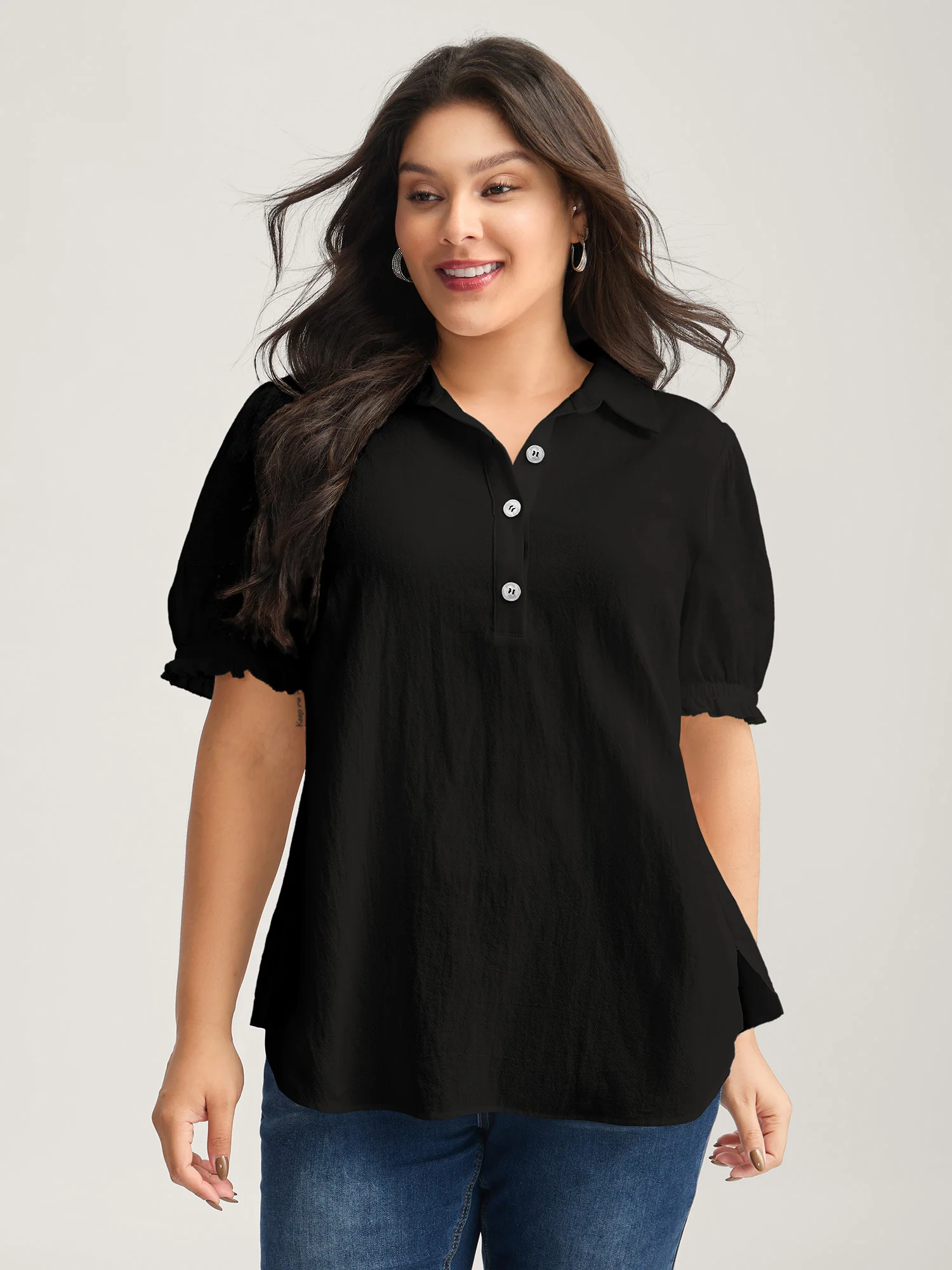 Pure Cotton Ruffled Puffy Sleeve Blouse - Image 6