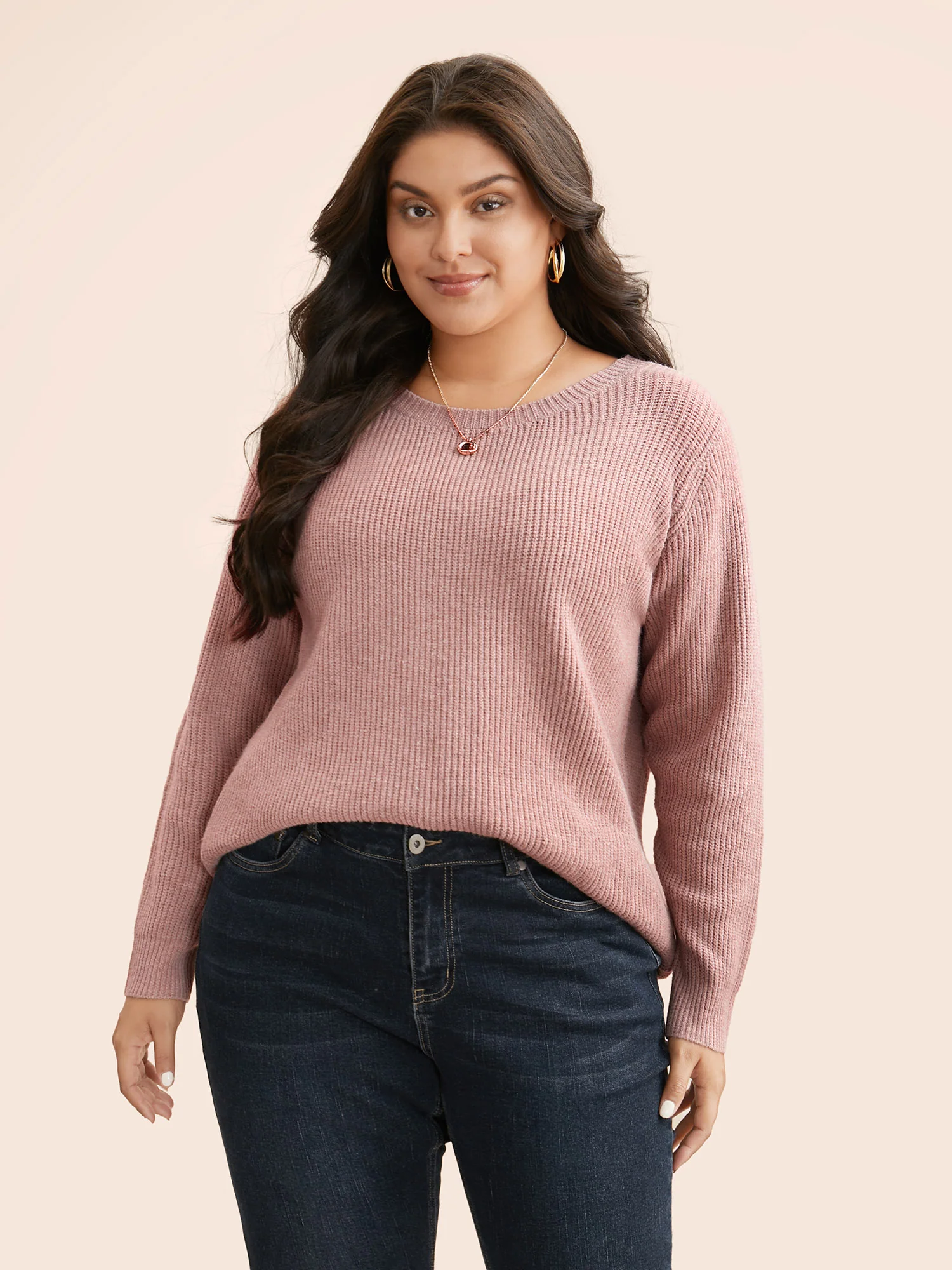 Round Neck Texture Back Bowknot Pullover - Image 8