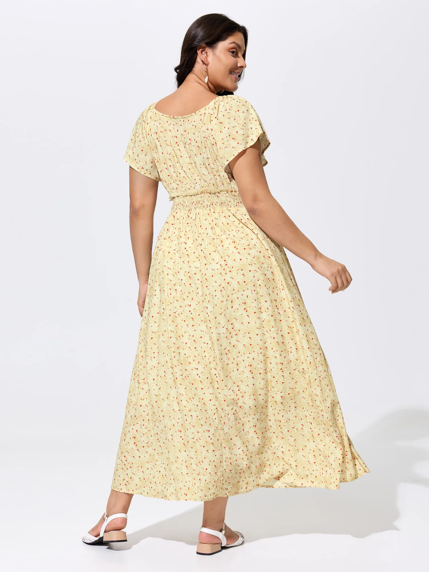 Sequin Floral Embroidered Sweetheart Neckline Maxi Dress - Image 5