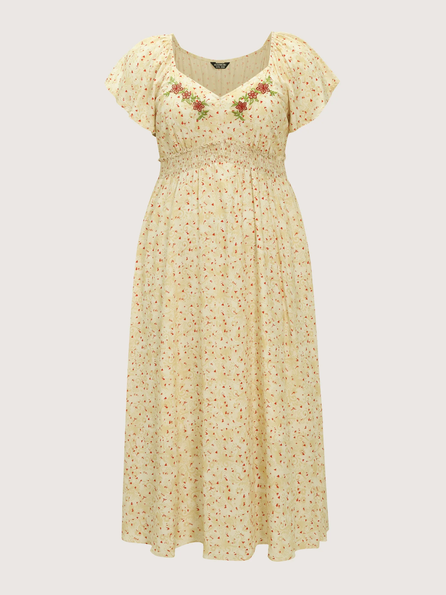 Sequin Floral Embroidered Sweetheart Neckline Maxi Dress - Image 6