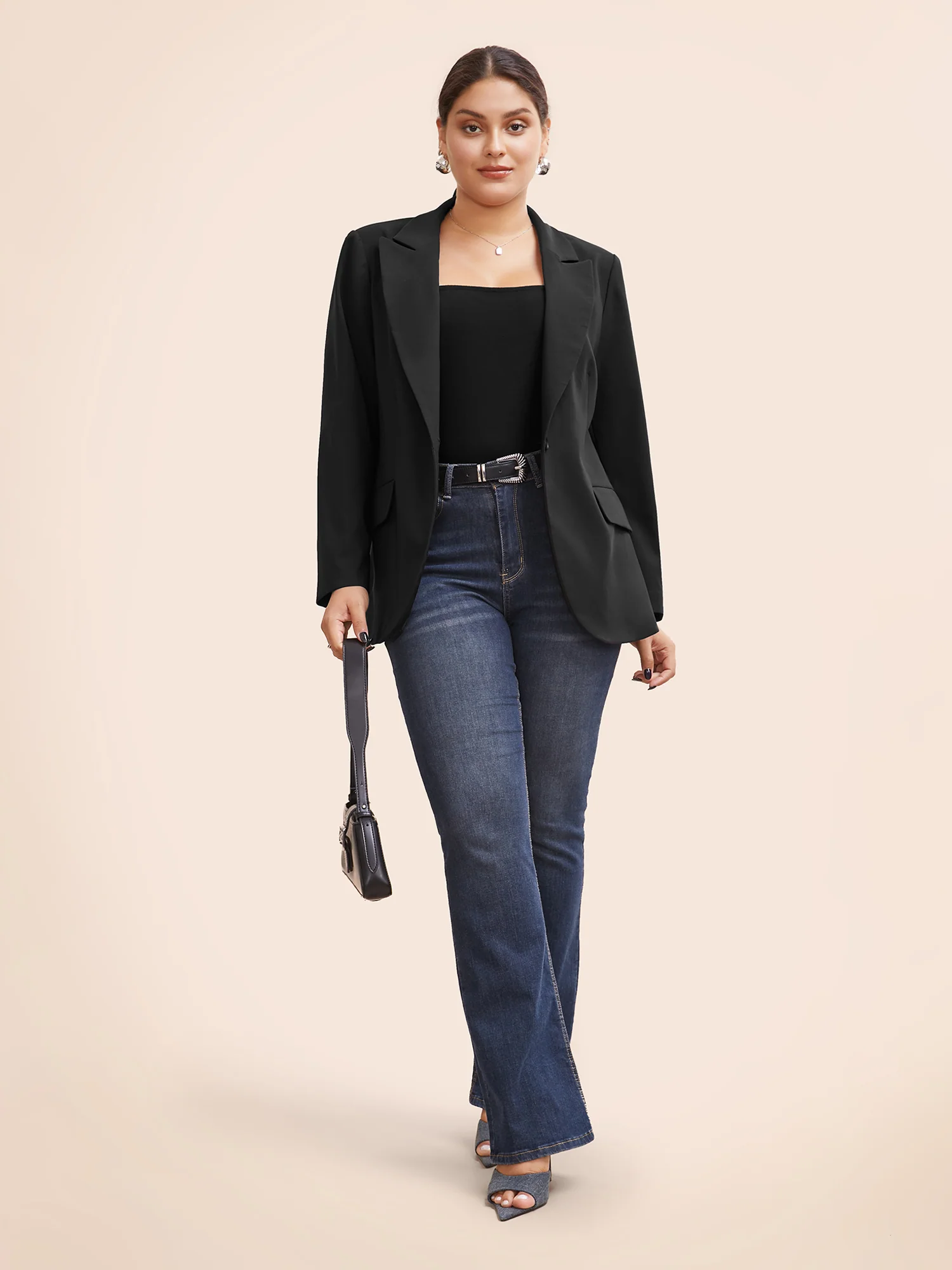 Stretch Woven Pocket Slim-Fit Blazer - Image 2