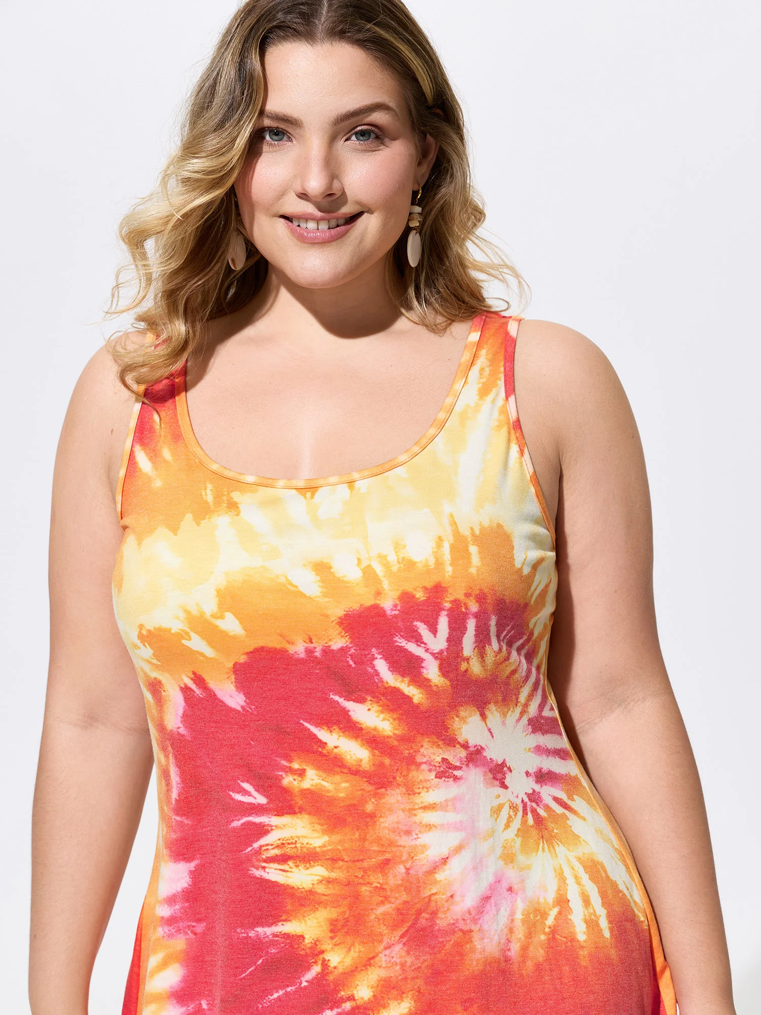 Stretchy Tie-Dye Effect Sleeveless Mini Knit Dress - Image 2