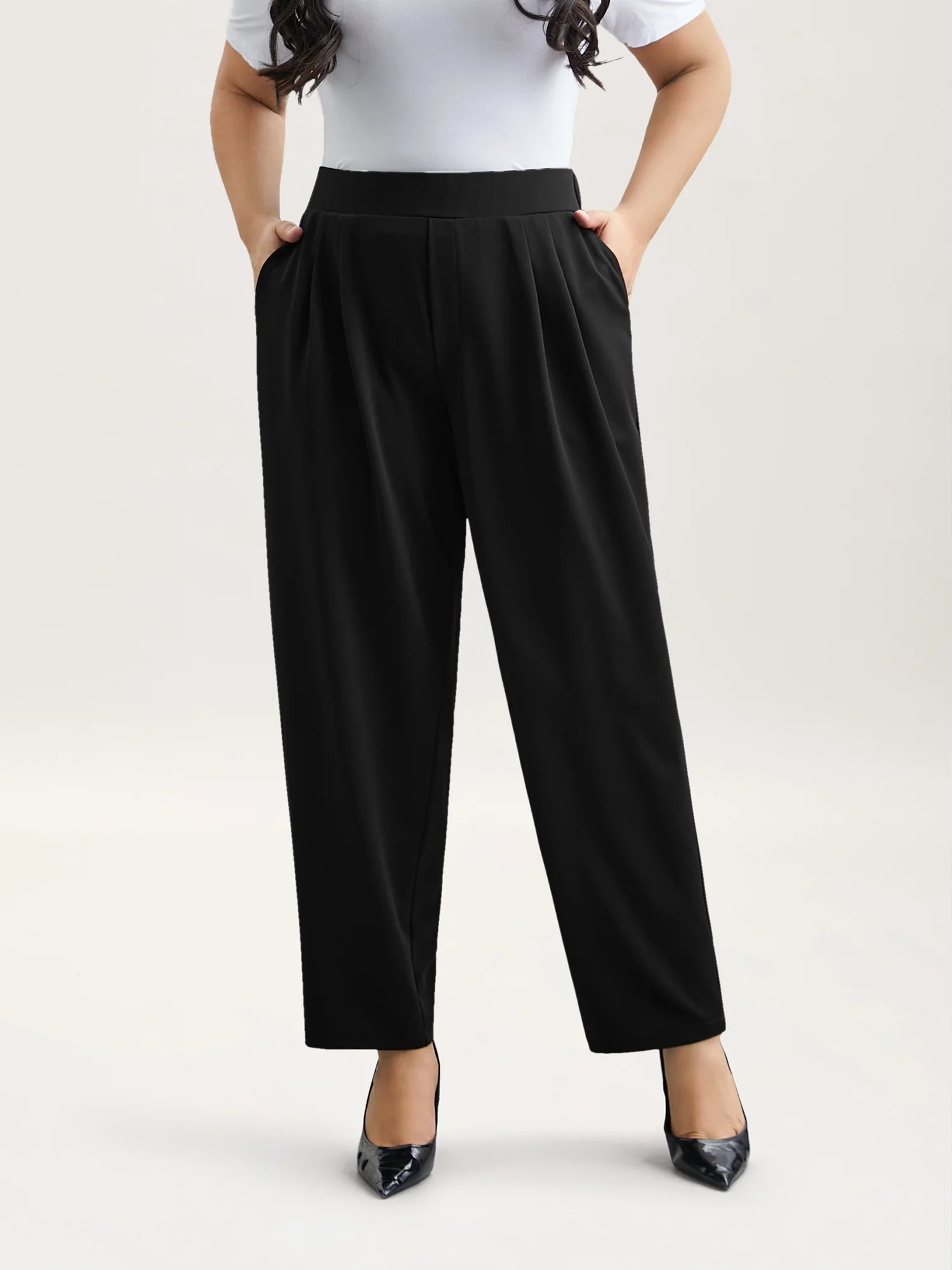 Stretchy-Waist Straight Leg Pants - Image 3