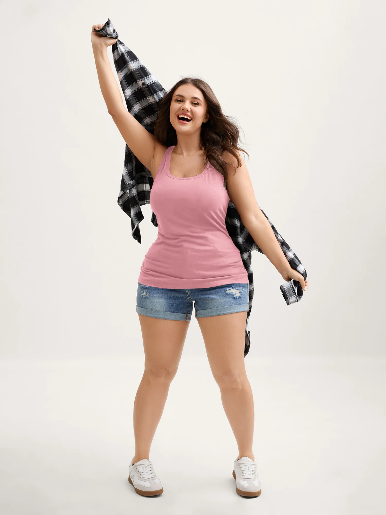 Supportive Bra Pleated Fitted Tank Top - Image 18