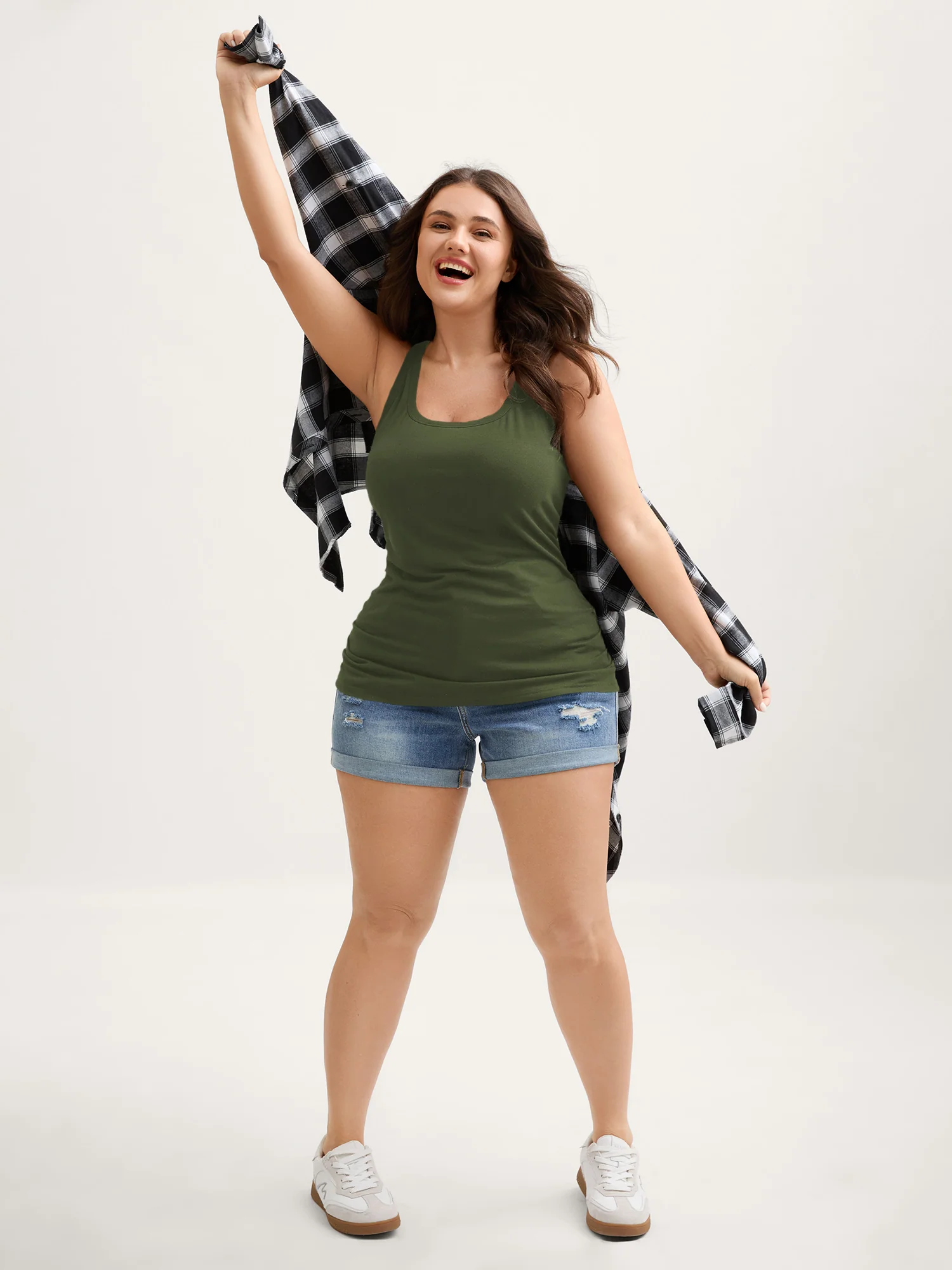 Supportive Bra Pleated Fitted Tank Top - Image 2
