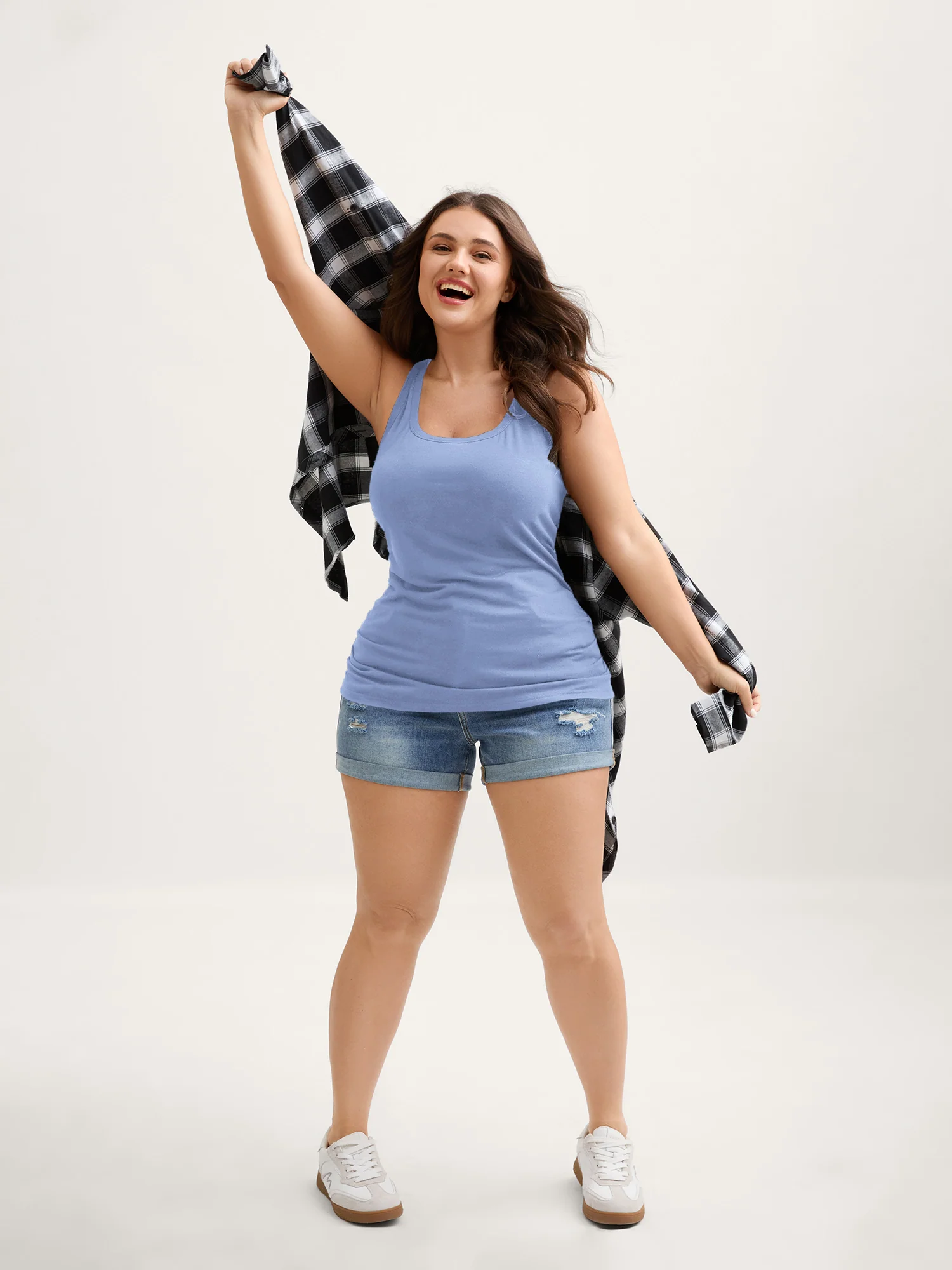 Supportive Bra Pleated Fitted Tank Top - Image 22