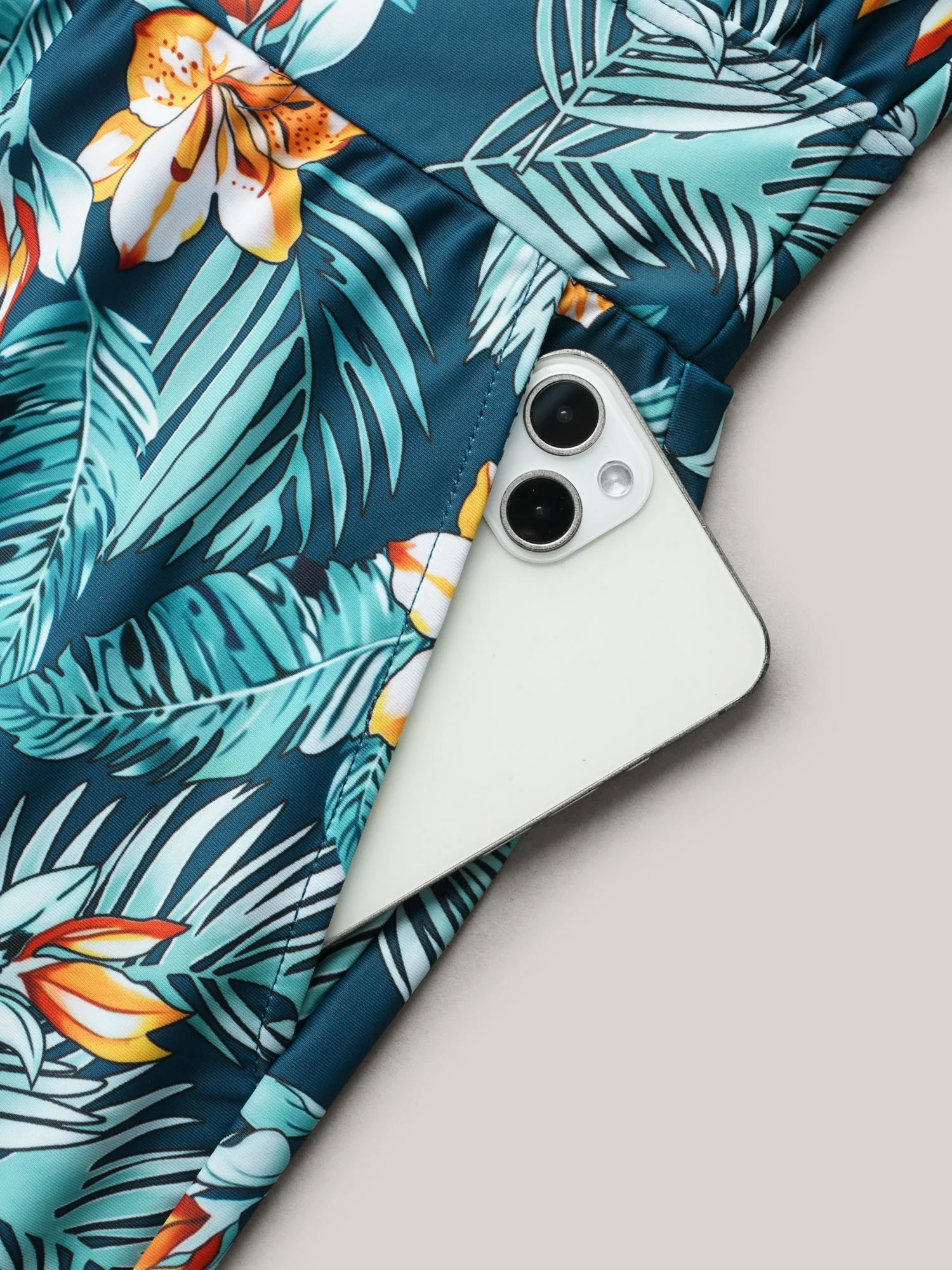 Tropical Flower Print Pockets One-Piece Swimsuit - Image 62