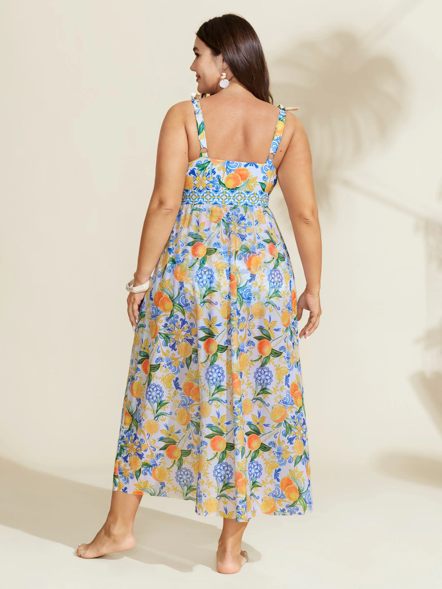 Two-Piece Citrus Print Sarong Swimsuit - Image 17